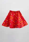 Юбка в цветной горошек (рост 116-134 / красный / Готовое изделие)