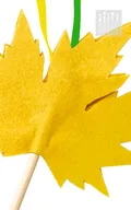 Гимнастическая палочка кленовый лист с лентами (Кленовый лист / желтый)