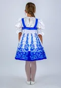 Русский народный сарафан для девочки Гжель расписная (рост 116-134 / Готовое изделие)