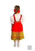 Русский народный сарафан Хохлома расписная Чудо-Птица (рост 116-134 / Готовое изделие)