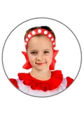 Головной убор - бант / красный в белый горошек