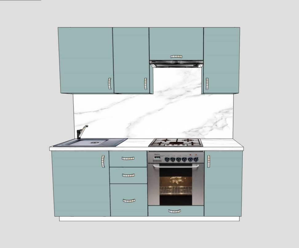 Кухня ЛДСП 2м (для газовой варочной поверхности) 