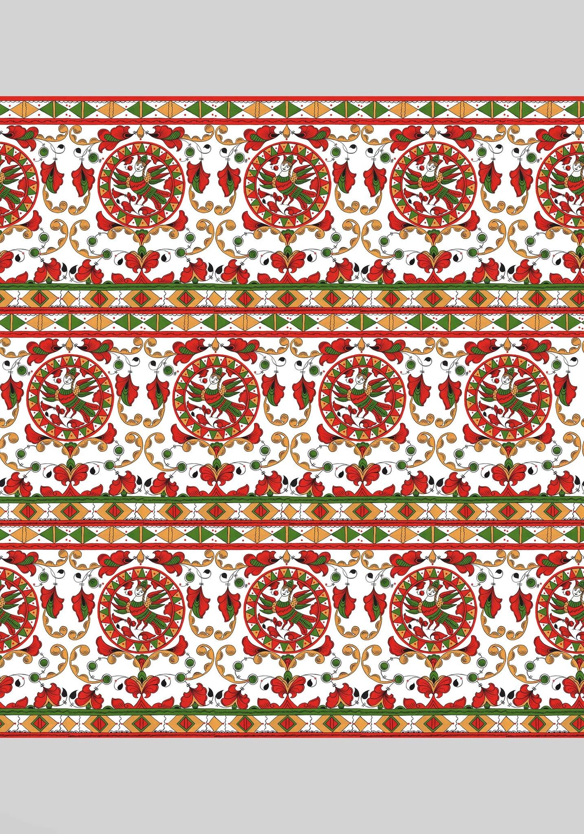 Ткань Пермогорская роспись (Креп-сатин)