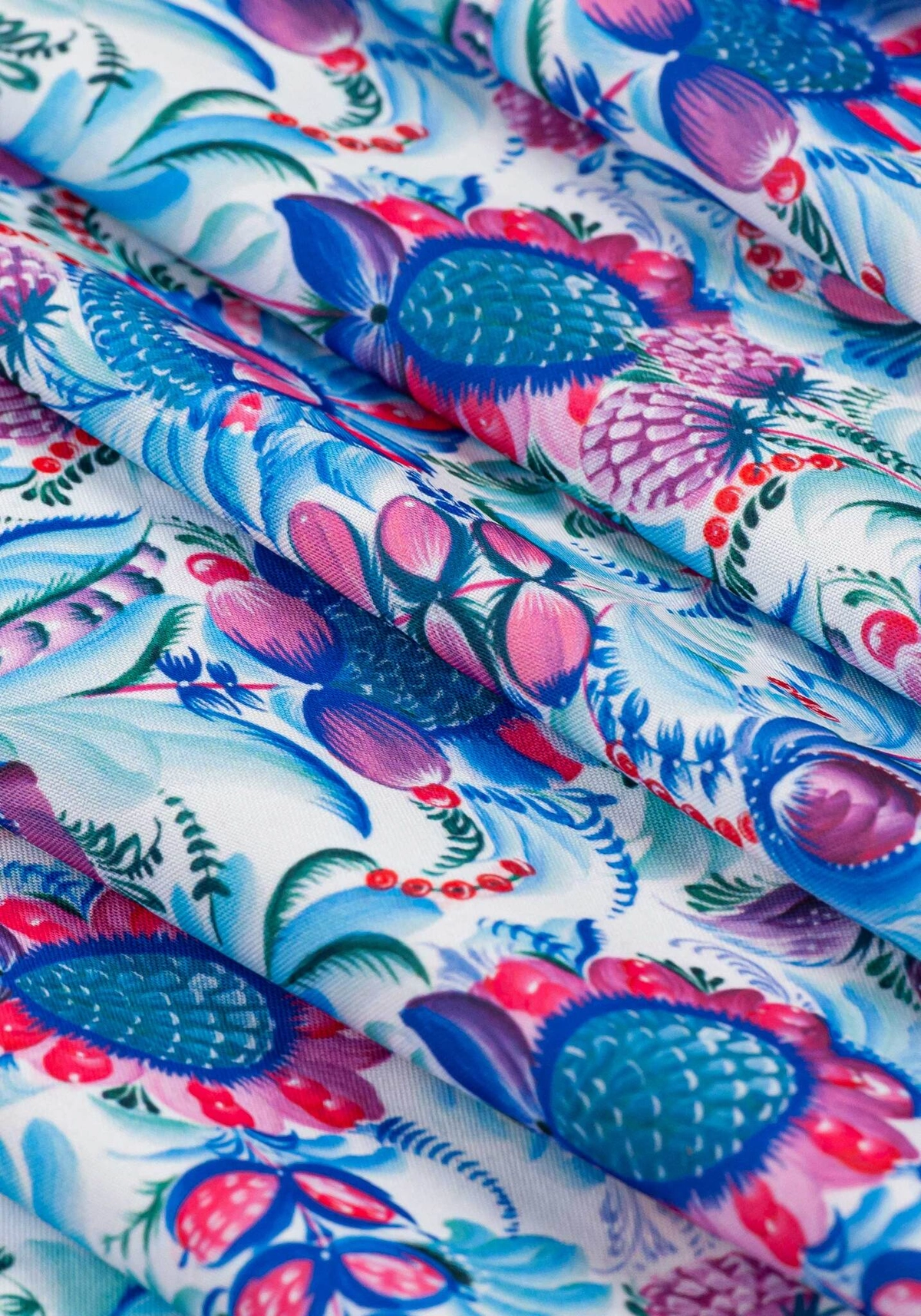 Ткань Петриковская роспись (Креп-сатин)