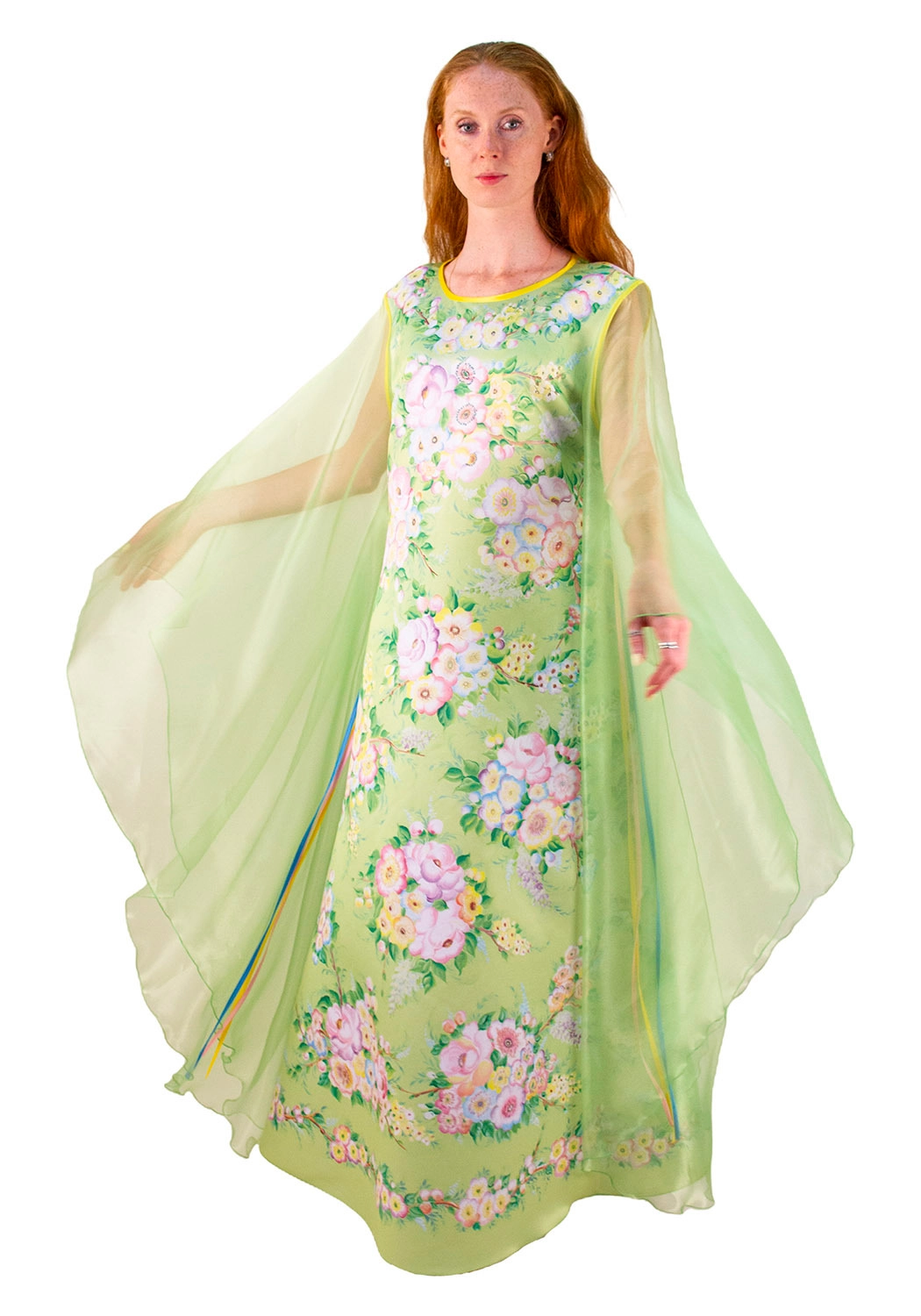 Платье Весна для взрослого Капель Жостово (170 / 46- 54 / Готовое изделие)