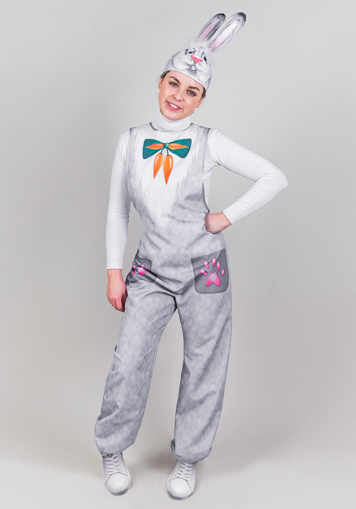 Комбинезон Заяц для взрослого (рост 164-176 / размер 48-56 / Готовое изделие)