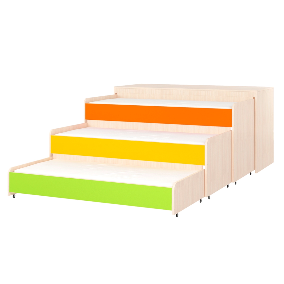 Кровать-тумба трехъярусная выкатная