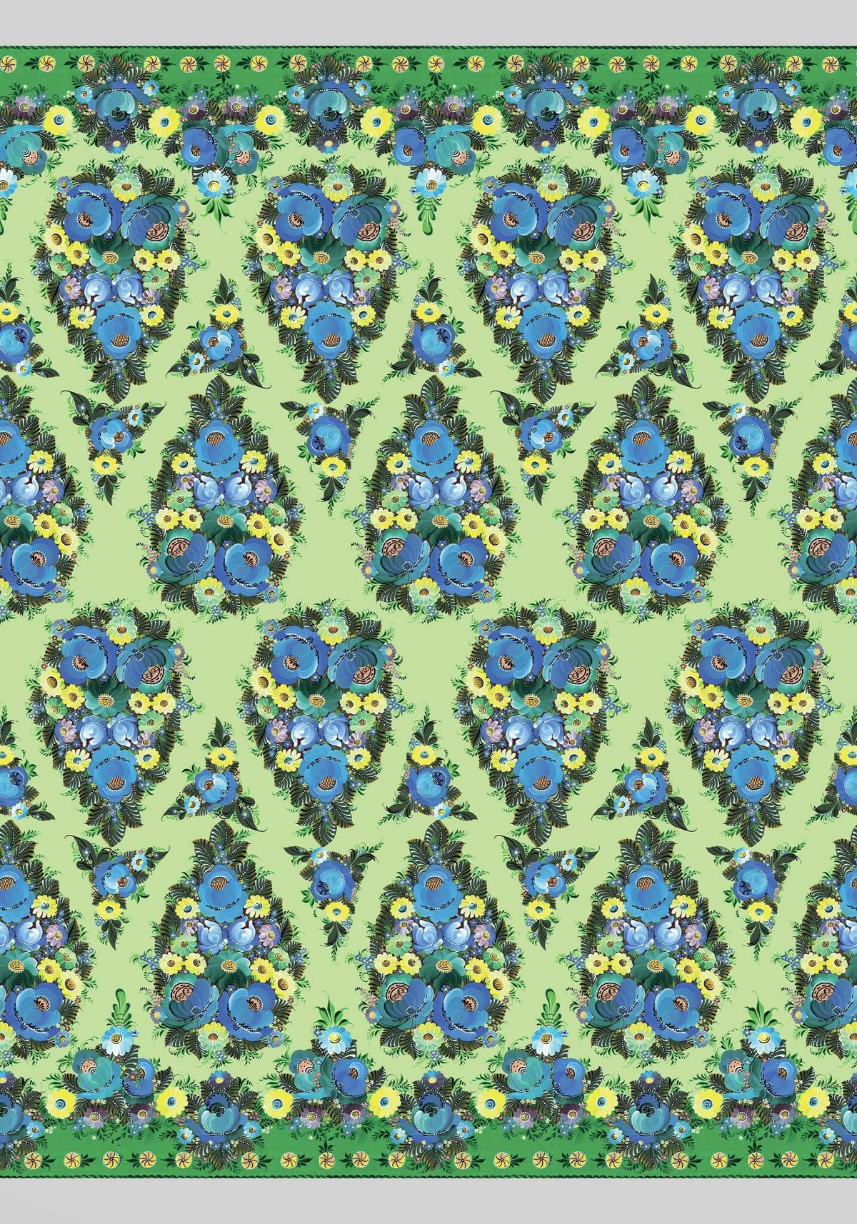 Ткань Волховская роспись (Креп-сатин)