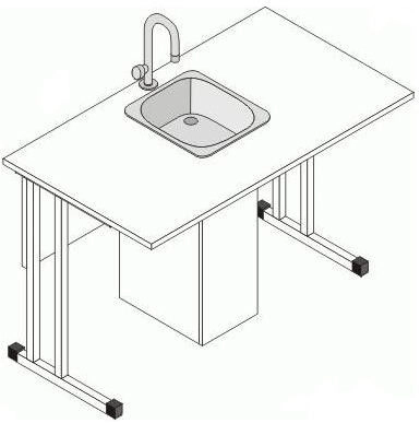 Стол лабораторный с сантехникой