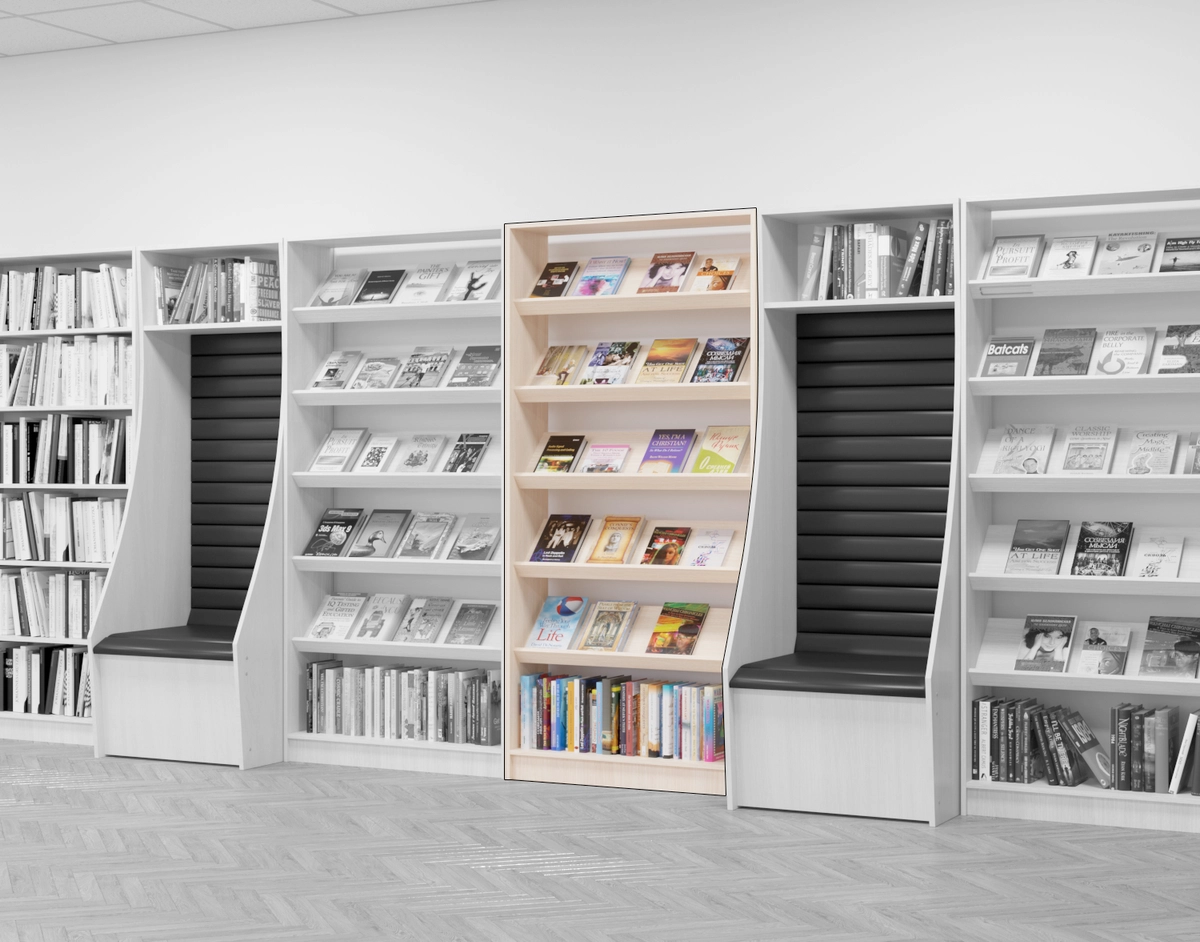 Стеллаж с мягким элементом (библиотека)