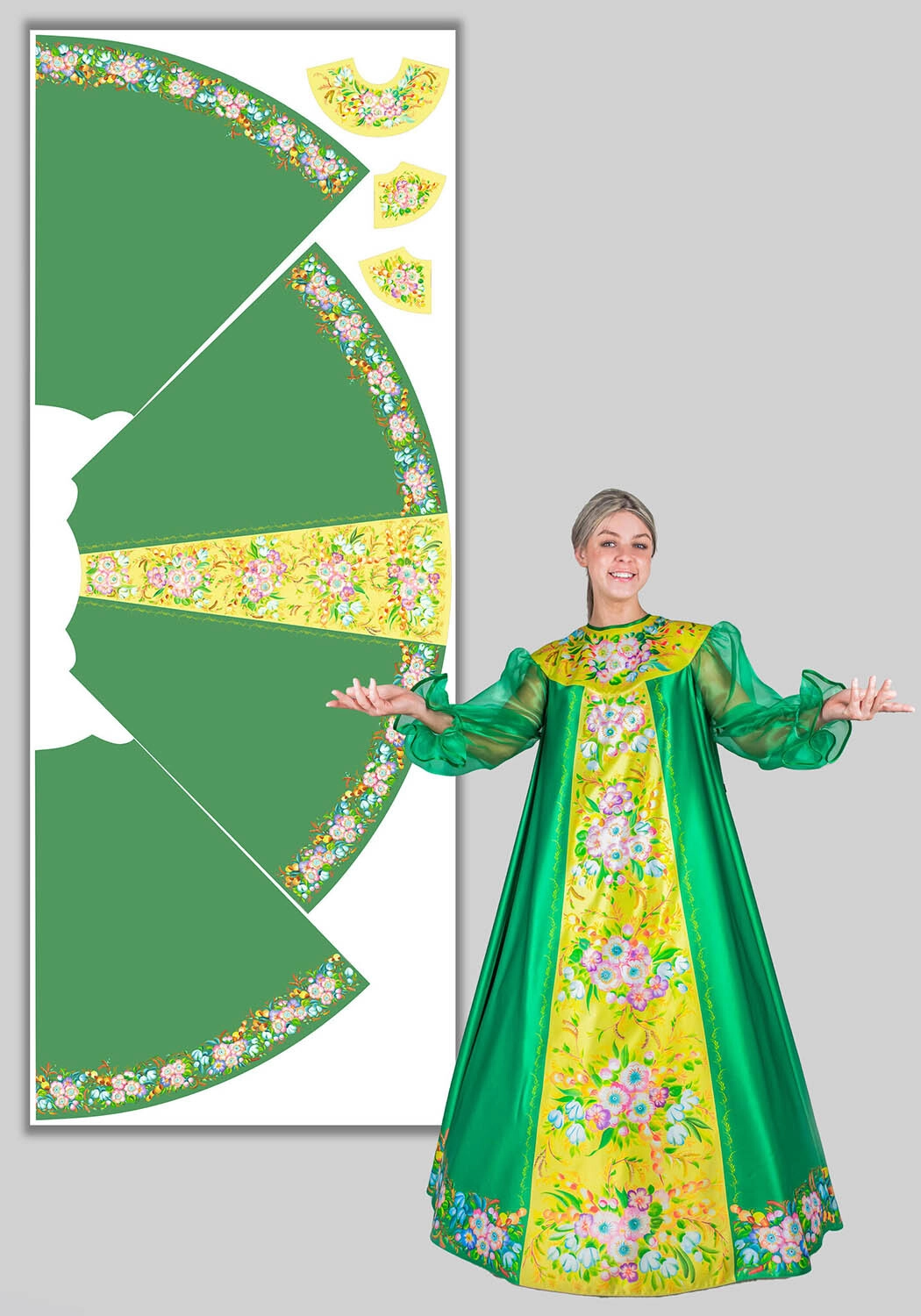 Весна Подснежники платье (164-170 / размер 44-56 / Готовое изделие)