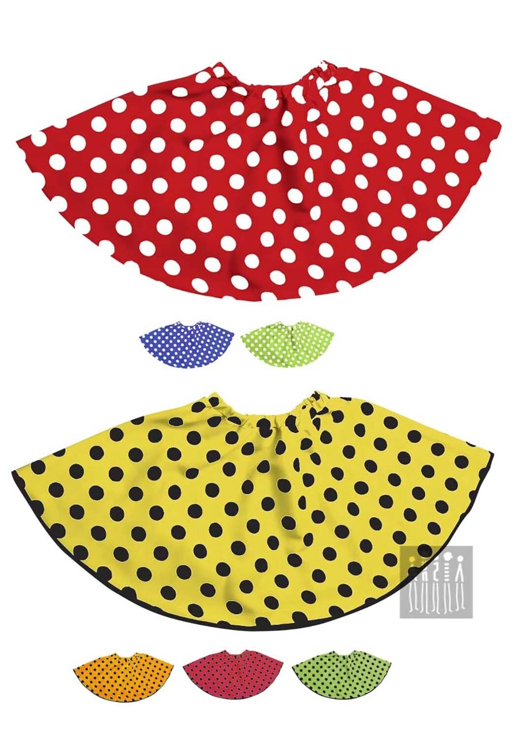 Юбка в горошек (рост 140-146 / цвет красный/белый горох / Готовое изделие)