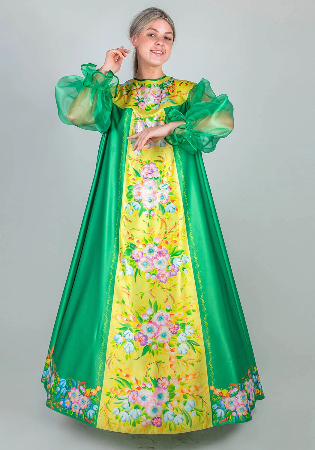 Весна Подснежники платье (164-170 / размер 44-56 / Готовое изделие)