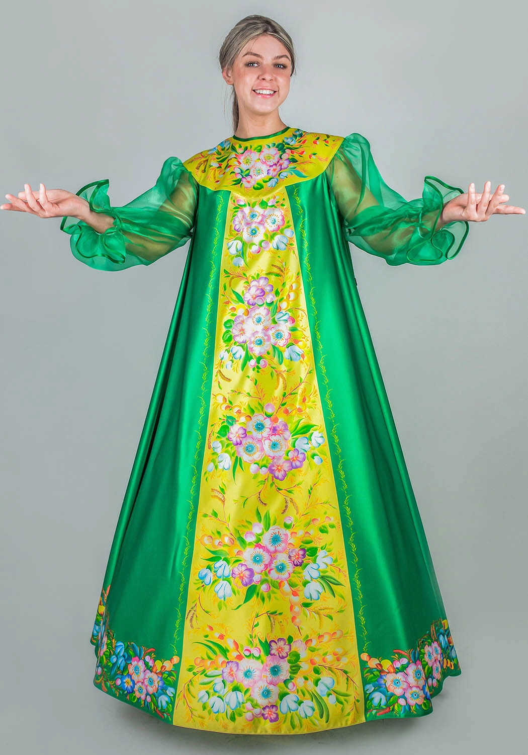 Весна Подснежники платье (164-170 / размер 44-56 / Готовое изделие)