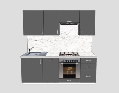 Кухня 2,1 м Эмаль  (для газовой варочной поверхности)