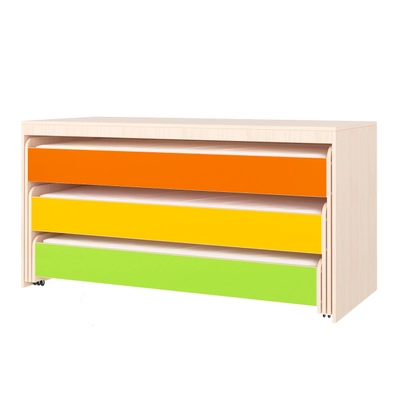 Кровать-тумба трехъярусная выкатная