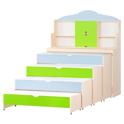 Кровать четырехъярусная "Улыбка" с надстройкой