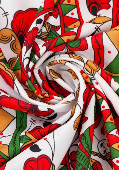 Ткань Пермогорская роспись (Креп-сатин)