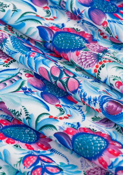 Ткань Петриковская роспись (Креп-сатин)