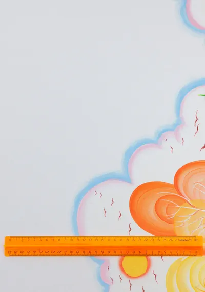 Ткань Свободно-кистевая осенняя тематика (Креп-сатин)