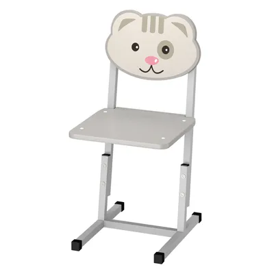 Стул детский регулируемый, зверята, м/к