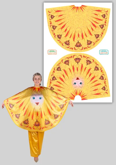 Солнце кардиган с борецкой росписью для взрослых (рост 158-170 / размер 42-58 / Готовое изделие)