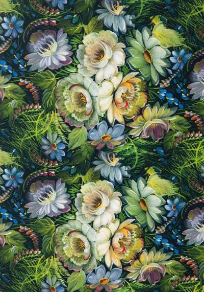 Ткань Таинственный сад (Креп-сатин)