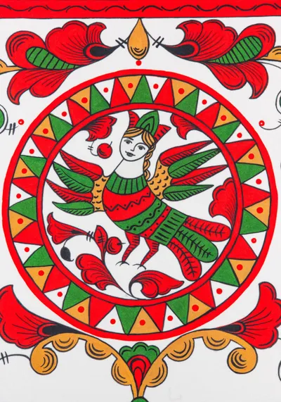 Ткань Пермогорская роспись (Креп-сатин)