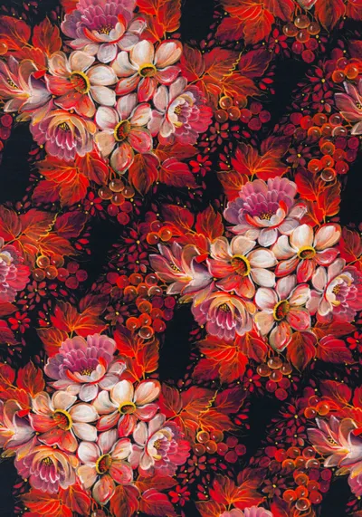 Ткань Расписная Осень (Шифон)