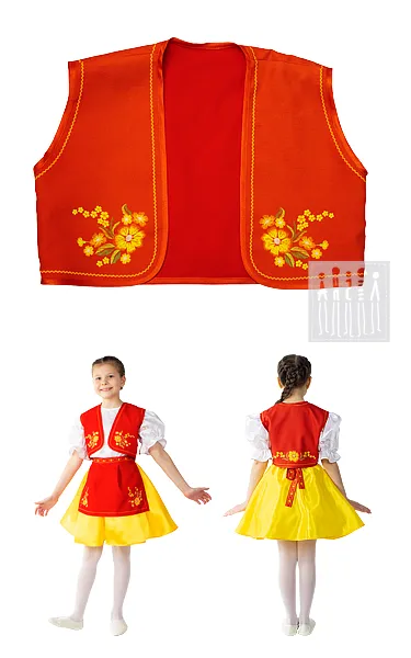 Жилет фольклорный (красный / Готовое изделие)