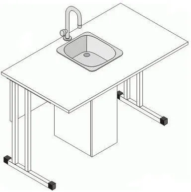 Стол лабораторный с сантехникой