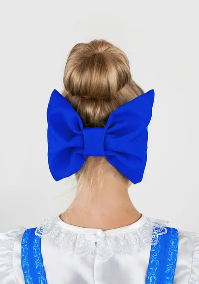 Русский народный головной убор с бантом Гжель (Готовое изделие)