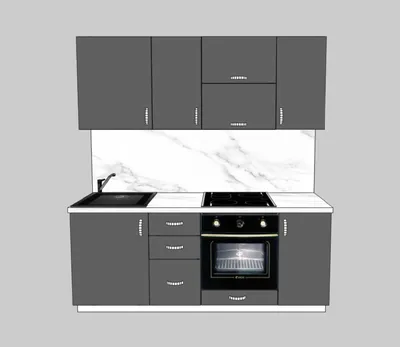 Кухня ЛДСП 2м (для электрической поверхности)