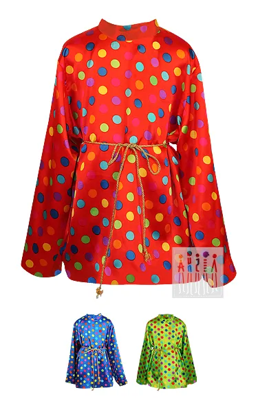 Рубаха в цветной горох (рост 122-128 / красный / Готовое изделие)