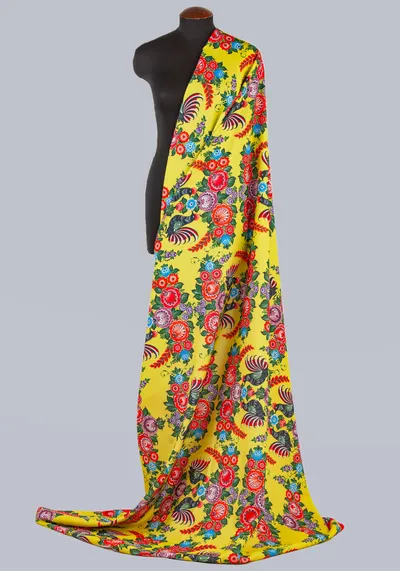 Ткань Городецкая роспись (Шифон)