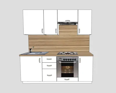 Кухня ЛДСП 2м (для газовой варочной поверхности) 